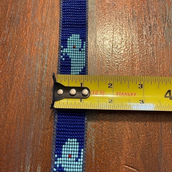 Handmade Woven Seed-beads Whale Blue Belt - Picture 5 of 5